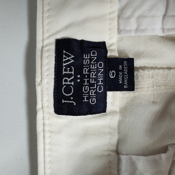 J. Crew High Rise Girlfriend Chino Pants Stone Ivory White 6 - Picture 7 of 9